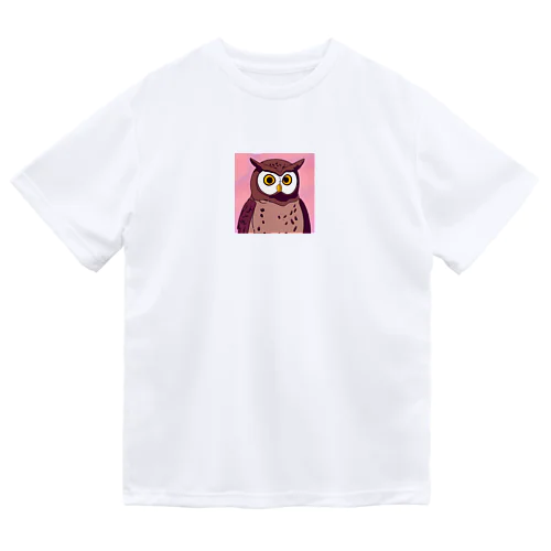 フクロウ ドライTシャツ