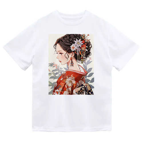 和服姿の女性　sanae 2074 ドライTシャツ