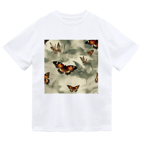 現実の蝶 ドライTシャツ