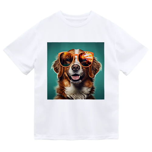 サングラスをかけた、かわいい犬 Marsa 106 ドライTシャツ