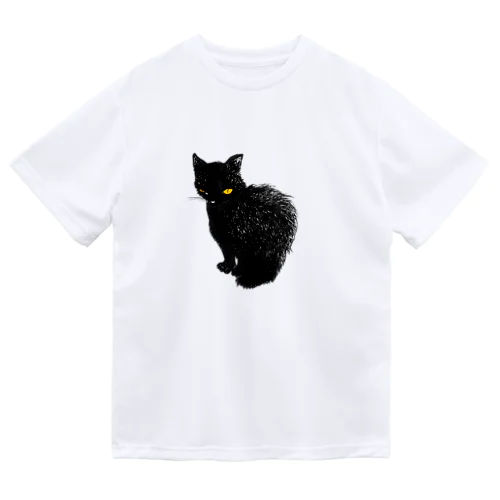 黒猫 ドライTシャツ