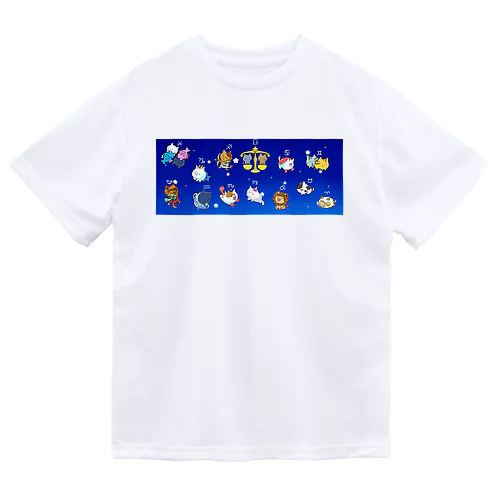 十二（十三）星座の夢溢れる猫デザイン ドライTシャツ