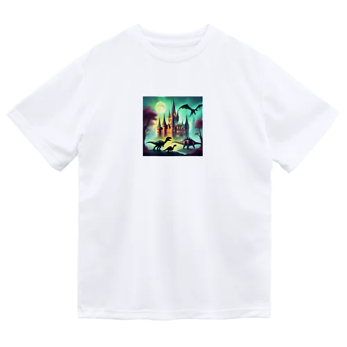 恐竜と城 Dry T-Shirt