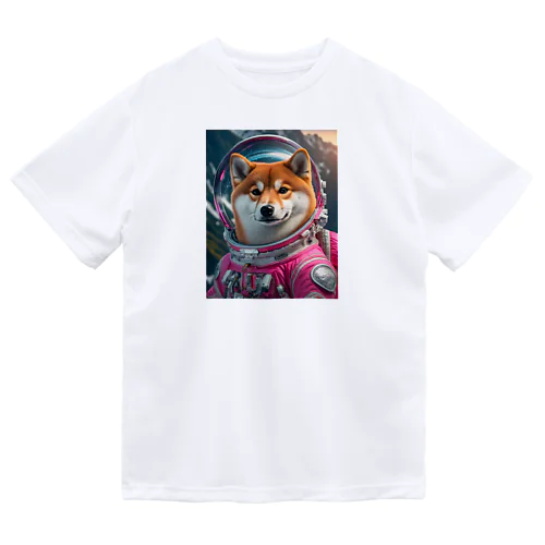 宇宙服を着た柴犬 ドライTシャツ