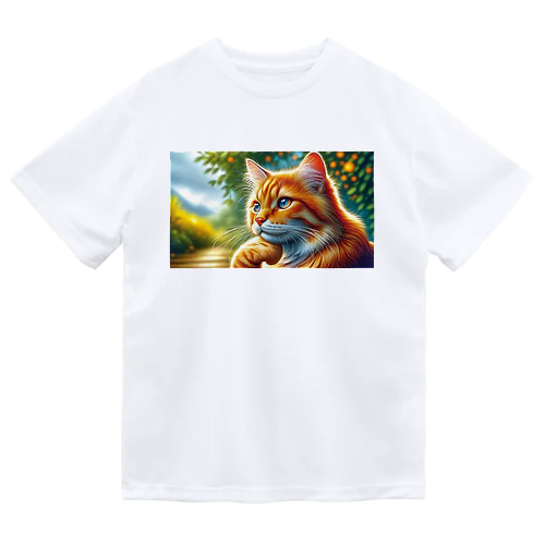 トラ猫Thinking Time Dry T-Shirt