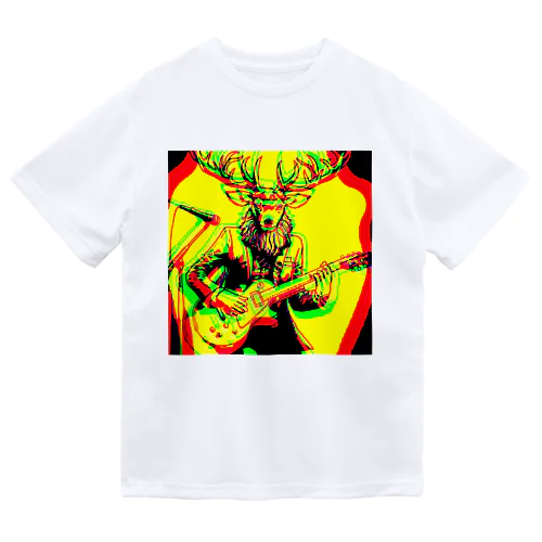 鹿男とロック「Deer man and rock」 ドライTシャツ