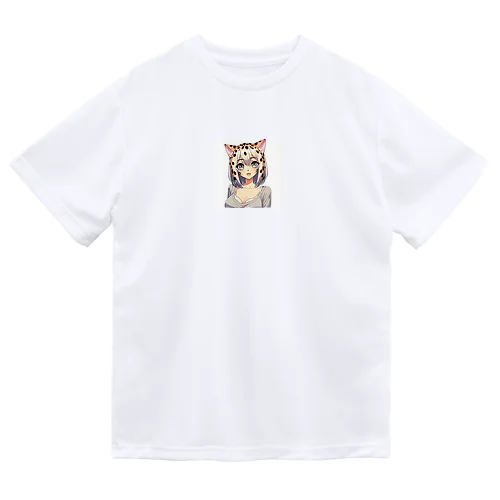 ベンガルキャットを女の子にしたイラスト ドライTシャツ