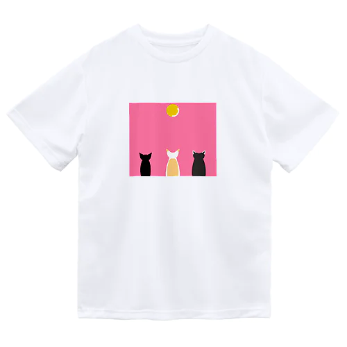 3にゃん時々月うさぎ Dry T-Shirt