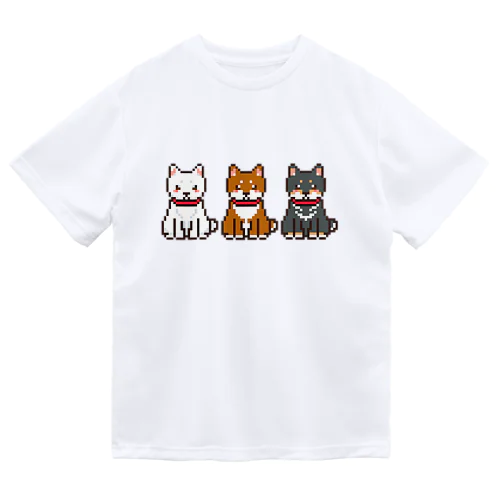 ドット絵三柴犬さん ドライTシャツ