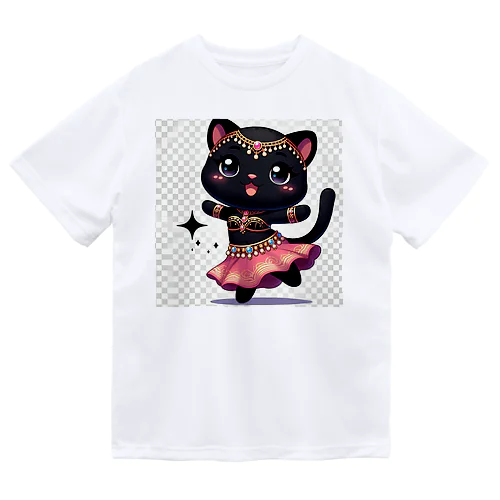 黒猫ベリーダンス ドライTシャツ