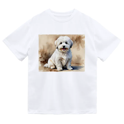 コトン・ド・テュレアール　Coton de Tulear　水彩画風 ドライTシャツ