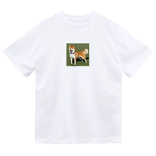 かわいい柴犬　赤毛 ドライTシャツ