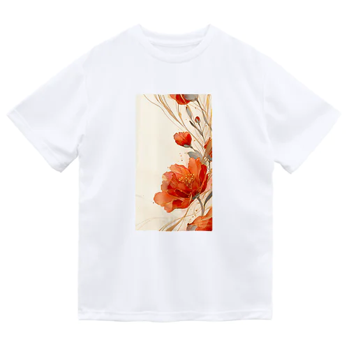 lucky flower -red ドライTシャツ