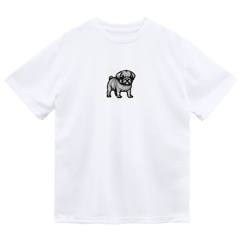 かわいい パグ 鉛筆画 Dry T-Shirt