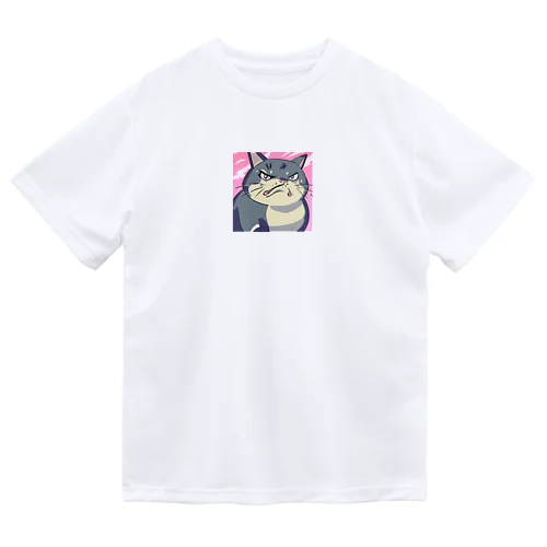 怒る猫 ドライTシャツ