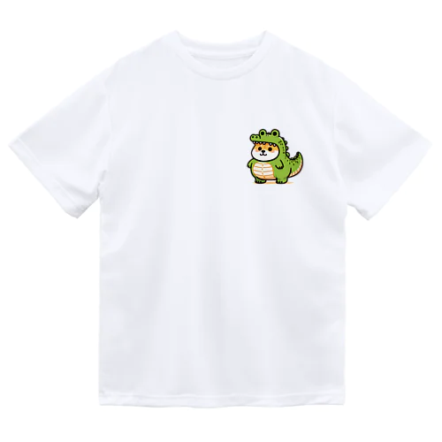 ワニの着ぐるみを着た柴犬のイラスト Dry T-Shirt