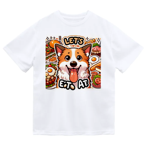 食いしん坊なミックス犬 ドライTシャツ