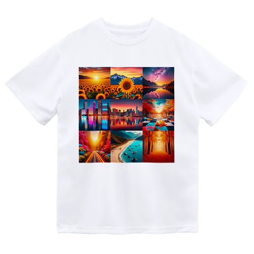 カラフル背景 ドライTシャツ