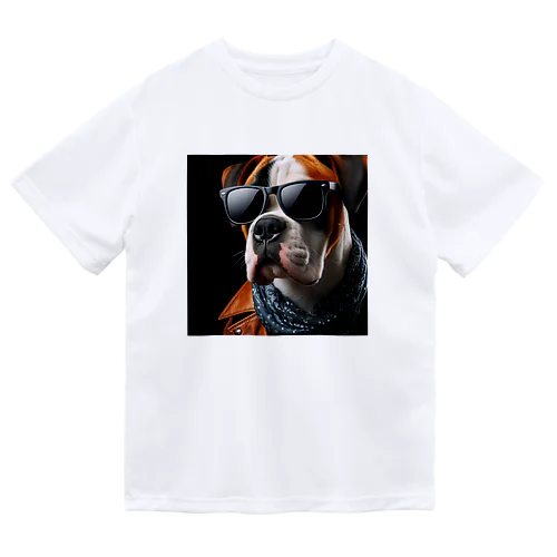 スタイリッシュなサングラス犬 ドライTシャツ