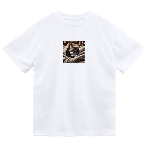 眠たい猫 ドライTシャツ