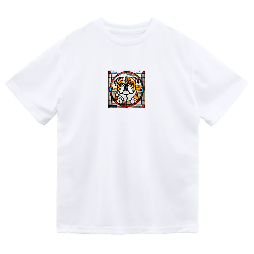 スタンドグラス風　ブルドッグ2 Dry T-Shirt