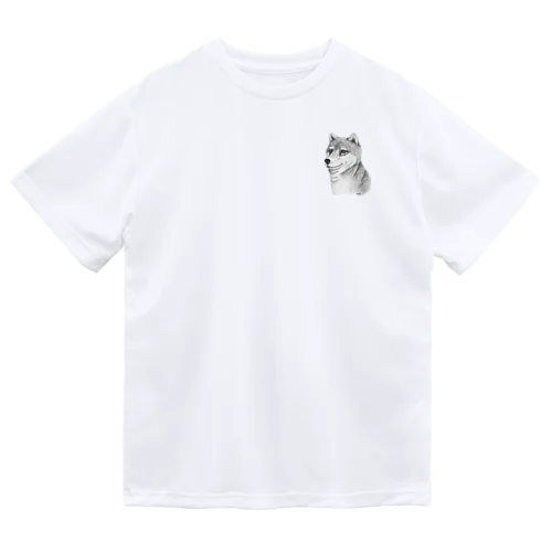 柴犬　モノクロアート犬 Dry T-Shirt