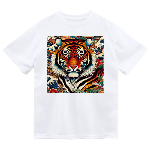 浮世絵風　虎（顔）"Ukiyo-e style tiger (face)."  "浮世繪風格的虎（臉）。 Dry T-Shirt