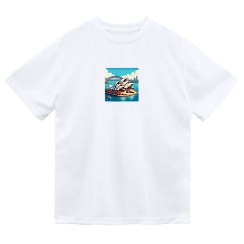 シドニーオペラハウス（pixel art） ドライTシャツ