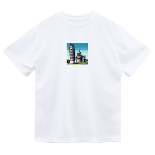 ピサの斜塔（pixel art） ドライTシャツ