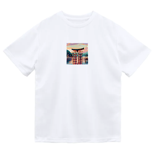 厳島神社（pixel art） ドライTシャツ