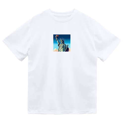 自由の女神像（pixel art） ドライTシャツ
