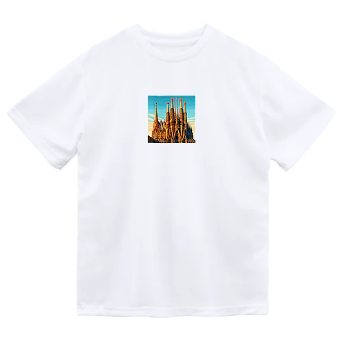 サクラダファミリア（pixel art） ドライTシャツ