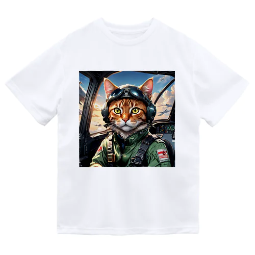 パイロット猫 ドライTシャツ