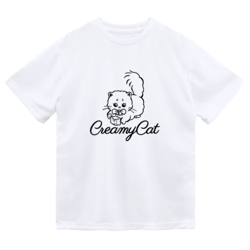 お砂糖と白い猫 ドライTシャツ