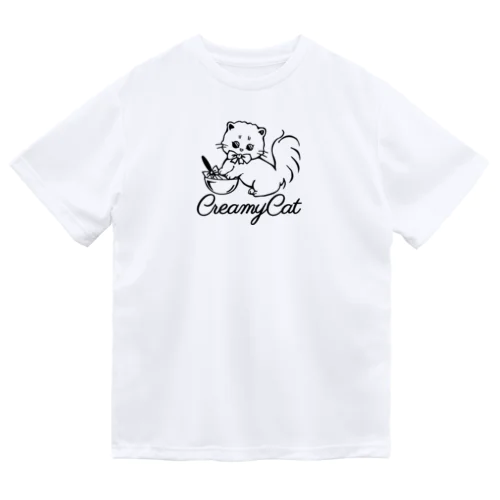 creamy catの白猫ちゃん ドライTシャツ