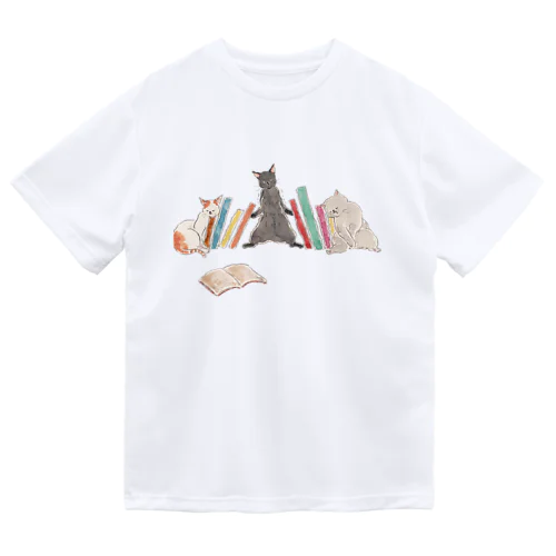 ブックエンドにゃんこ Dry T-Shirt