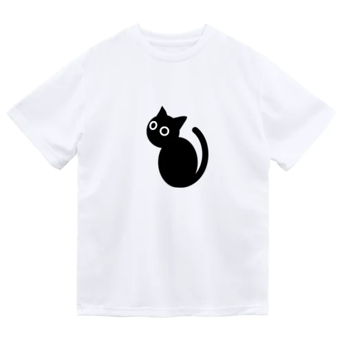 見返り黒猫 ドライTシャツ