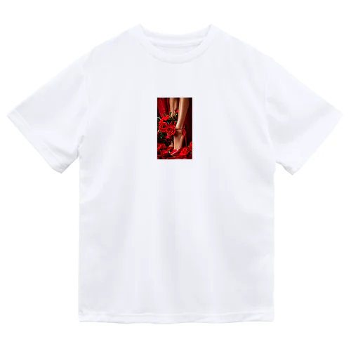 red Rose heel  ドライTシャツ