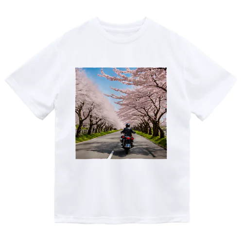 春の息吹と共に - 桜のトンネルを駆ける ドライTシャツ