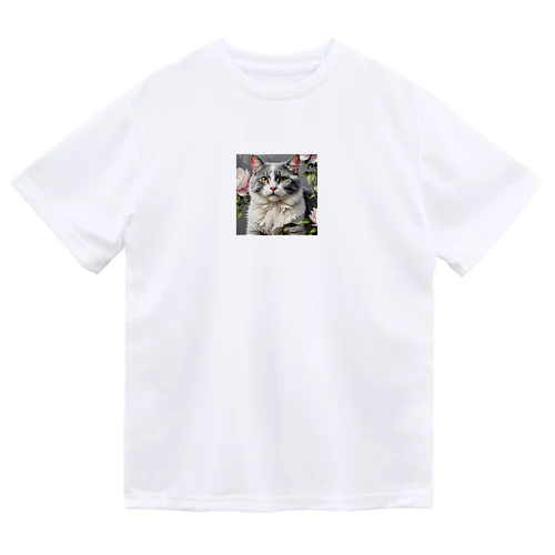 ピオニーと猫 Dry T-Shirt