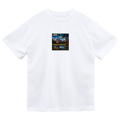 北米ロッキー山脈ステンドグラス Dry T-Shirt