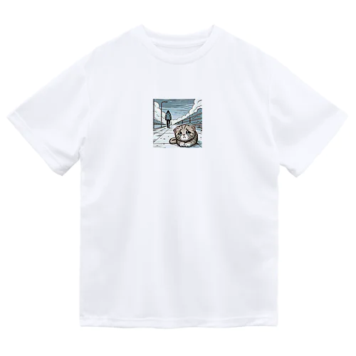 捨てられてしまった可哀想な子猫 ドライTシャツ