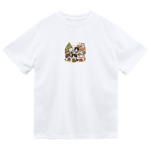 子猫達のプレゼント交換 ドライTシャツ