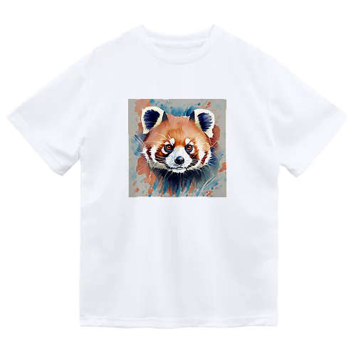 水彩風レッサーパンダ ドライTシャツ