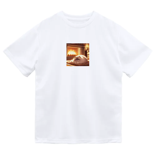 暖炉猫 ドライTシャツ
