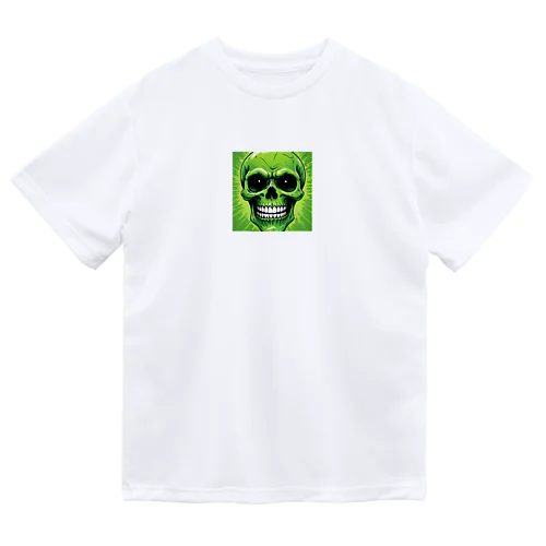 恐怖の緑髑髏グッズ ドライTシャツ