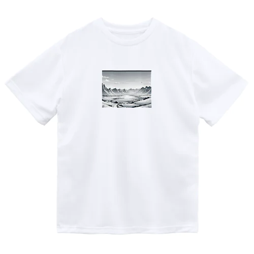 モノクロの雪景色 Dry T-Shirt