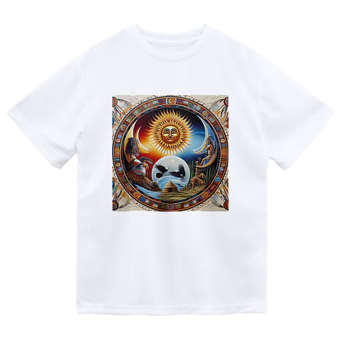 太陽　月　大地　祈り ドライTシャツ