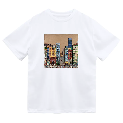 油絵　知らない都市の風景　ノスタルジー Dry T-Shirt