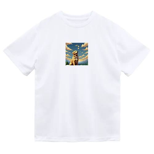 夕焼けとゴールデンレトリバー Dry T-Shirt